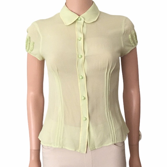 Ann Taylor Tops - Vintage Ann Taylor 100% Silk Semi Sheer Cap Sleeve Blouse Romantic Elegant Top
